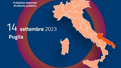 Test It-alert esercitazione in Puglia il 14 settembre 2023
